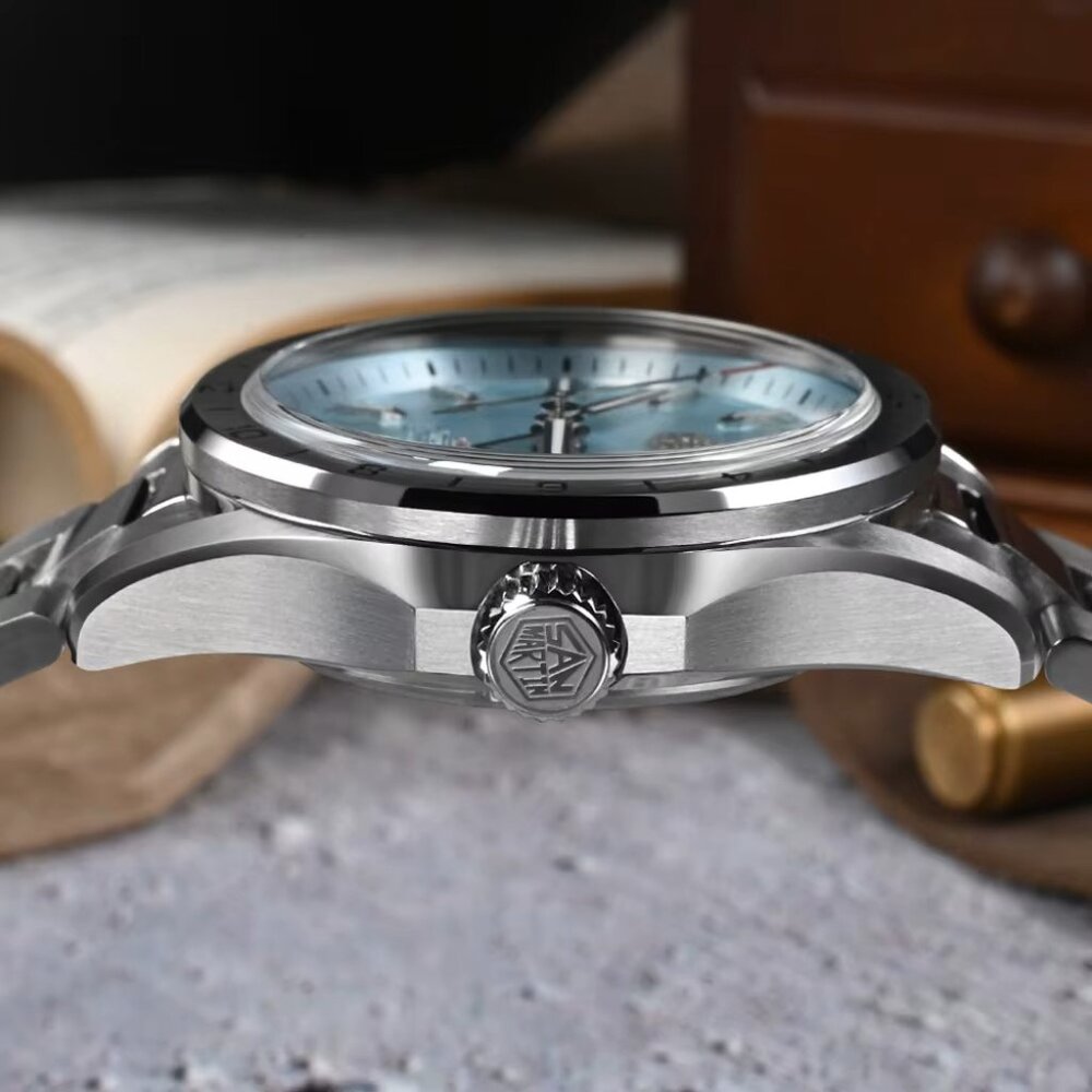 San Martin New 39mm Luxury Men’s Business Dress GMT Watch - Picture 4 of 9